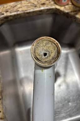 Grease clogged kitchen drain before hydro jetting in Pueblo CO