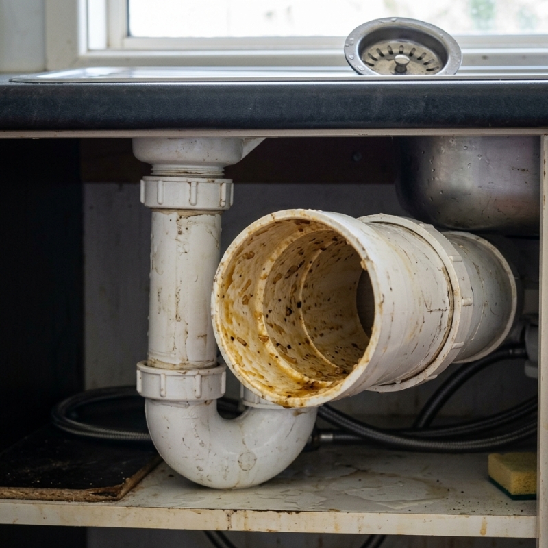 Kitchen drain after hydro jetting service in Pueblo CO