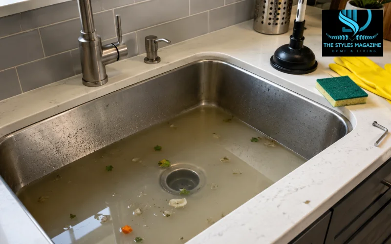 Kitchen drain clogged with grease